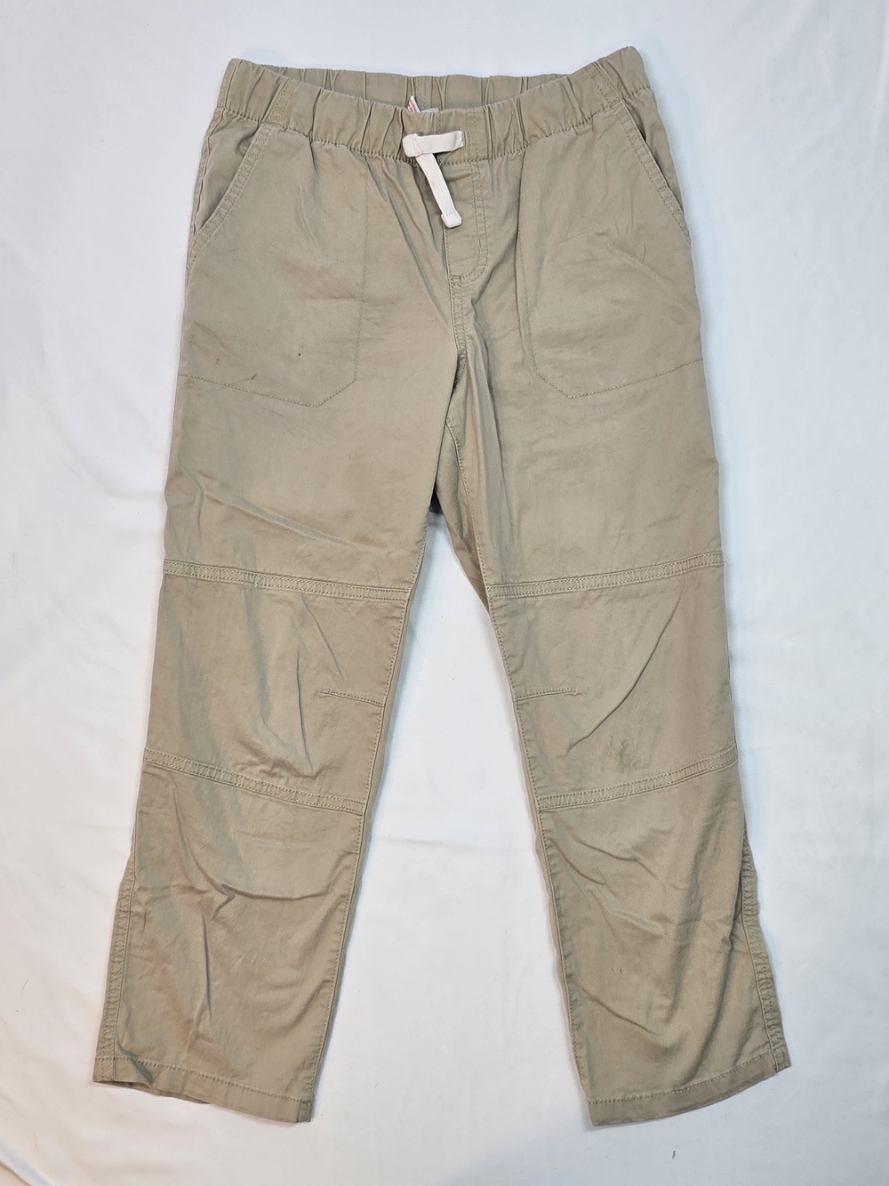 Cat & Jack Boys Khaki Pull-On Straight Pants Size 12 Tan Casual Chinos